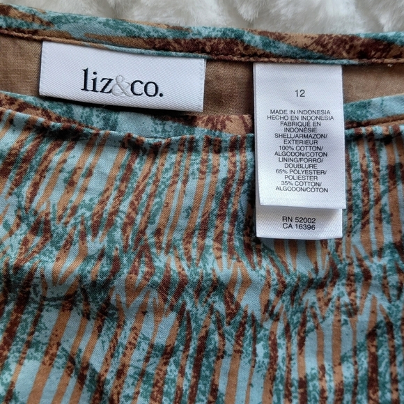 Teal and Brown Women's Skirt Plus - Picture 5 of 9